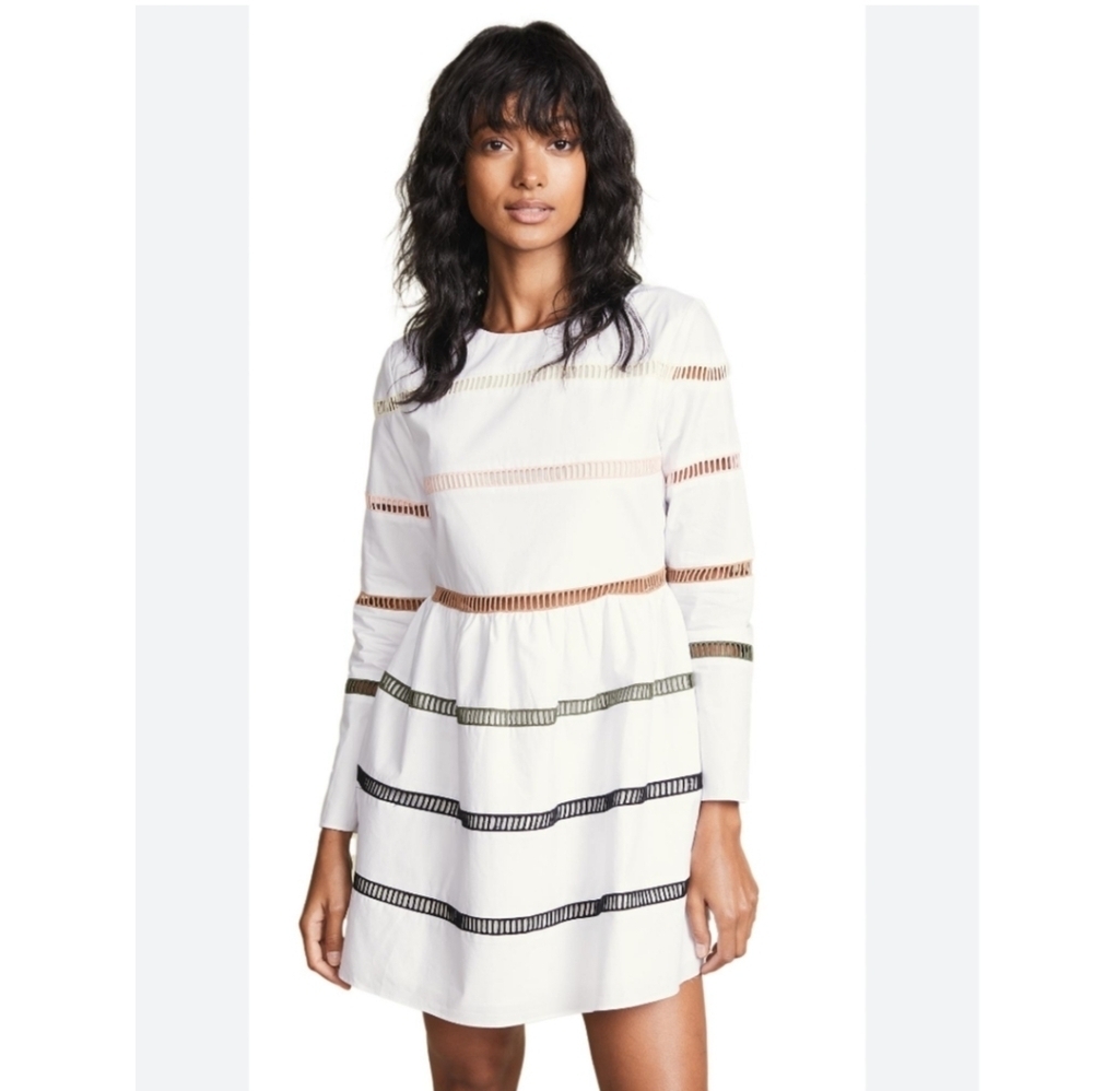 New!English Factory A-Line Dress With Variegated Stripes‎